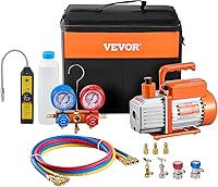 Vista 9 de VEVOR Bomba de Vacío de CA de 4.5 CFM y Juego de Manómetros, Bomba de Vacío de Aire HVAC de Paleta Rotativa de Una Etapa, Kit de Manómetro Múltiple