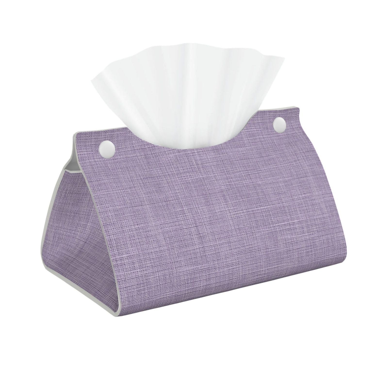 Flat Fabric Texture in Lilac Tissue Box Cover Rectangle Pu Leather Tissue Box Holder for Car Bathroom Bedroom Desk Tabletop Decor