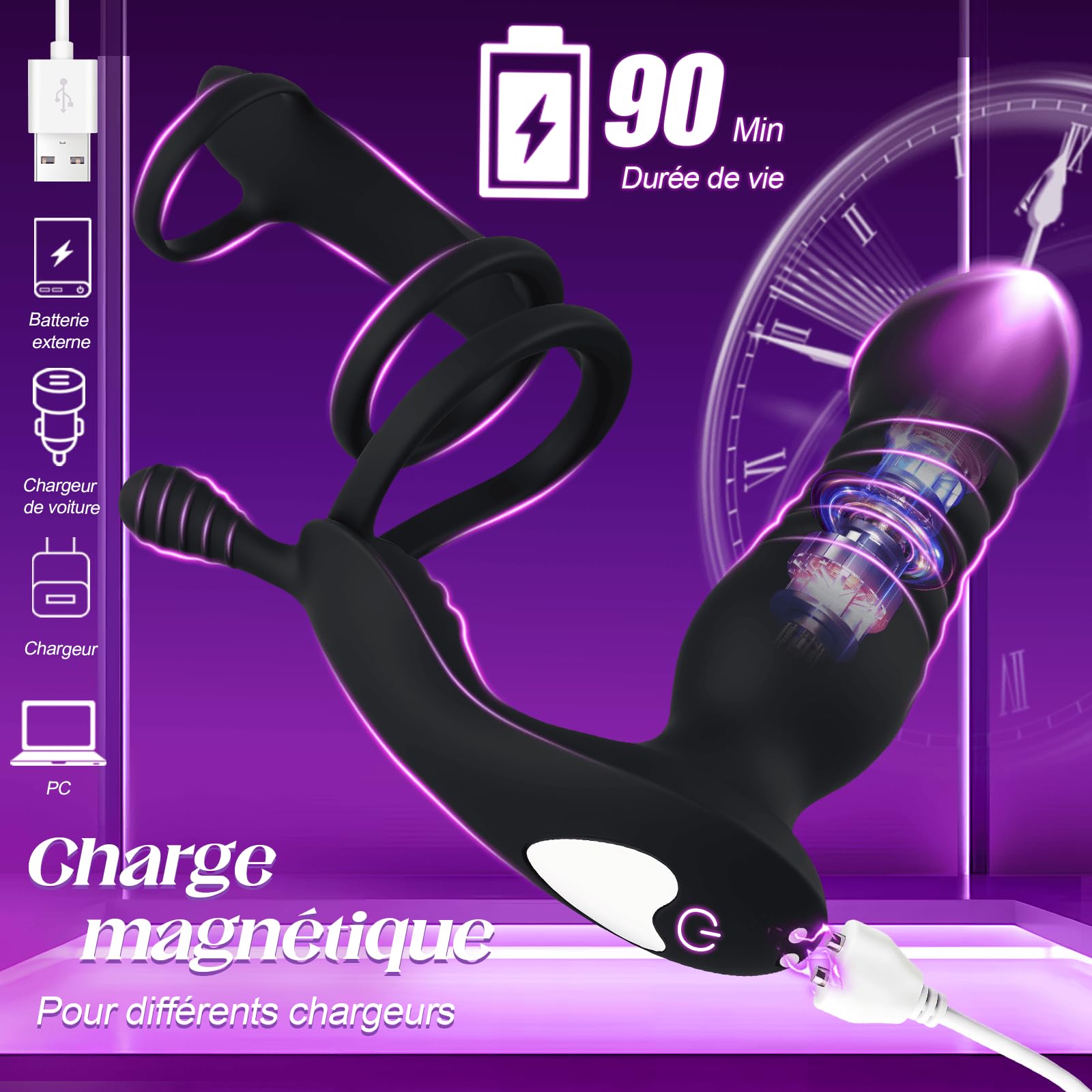 Masseurs de Prostate Vibrant Stimulateur Prostate Sextoys Plug Anal Vibrant