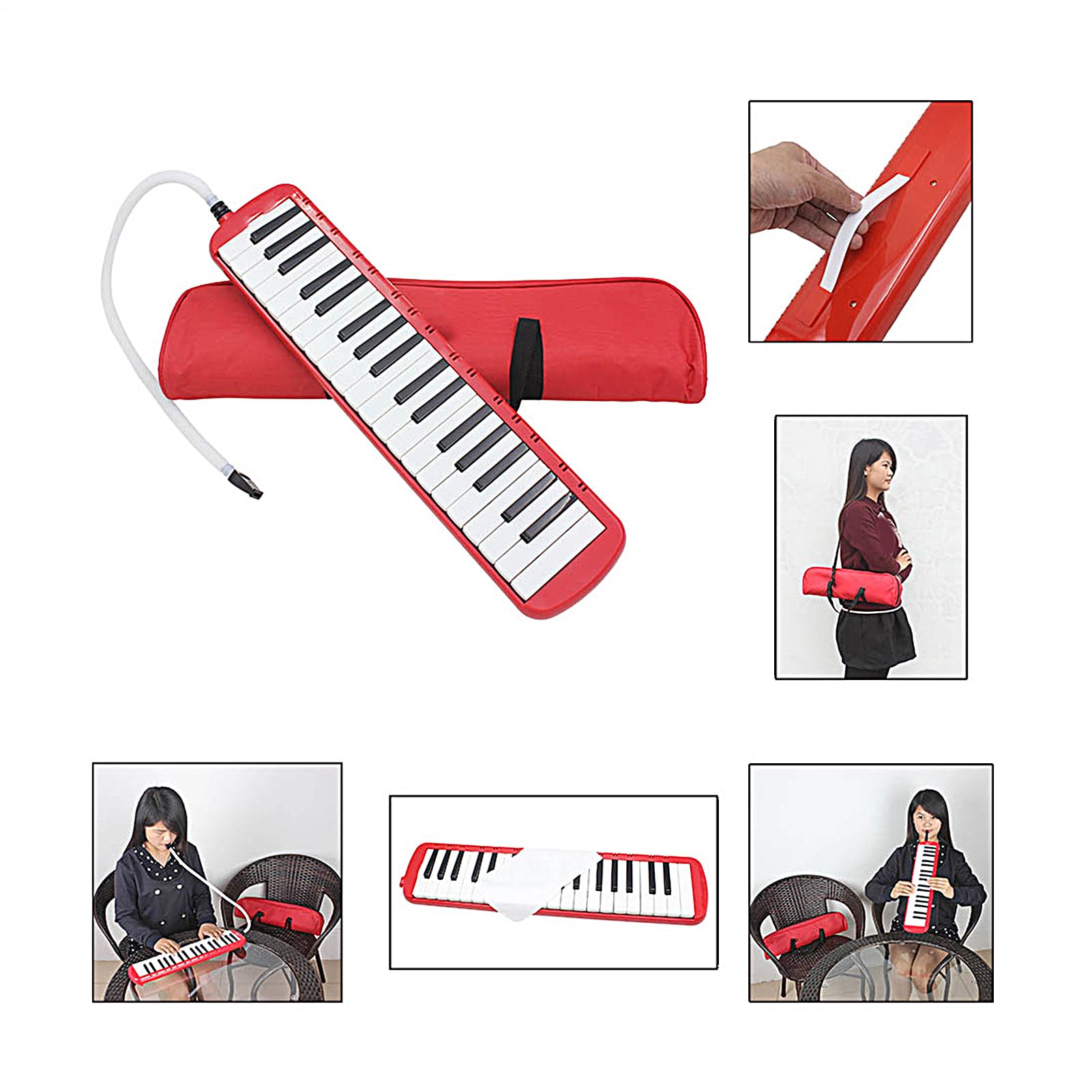Melódica de 37 teclas - Piano de aire portátil para niños y principiantes | Piano armónica de aire comprimido con estuche | musical ideal para el aprendizaje temprano y la educación musical