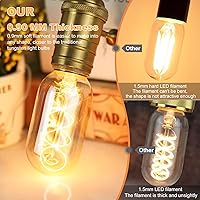 Vista 4 de E26 LED Bulb 4W Equivalent 40 watt,Vintage Edison Bulbs,Warm White 2200K Amber E26 Edison Bulb dimmable,Tubular T14 T45 LED Light