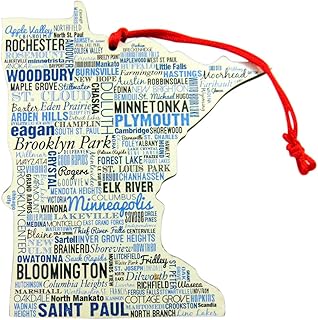 Minnesota Christmas Ornament Wooden Tree Decoration, 4 3/4 Inch