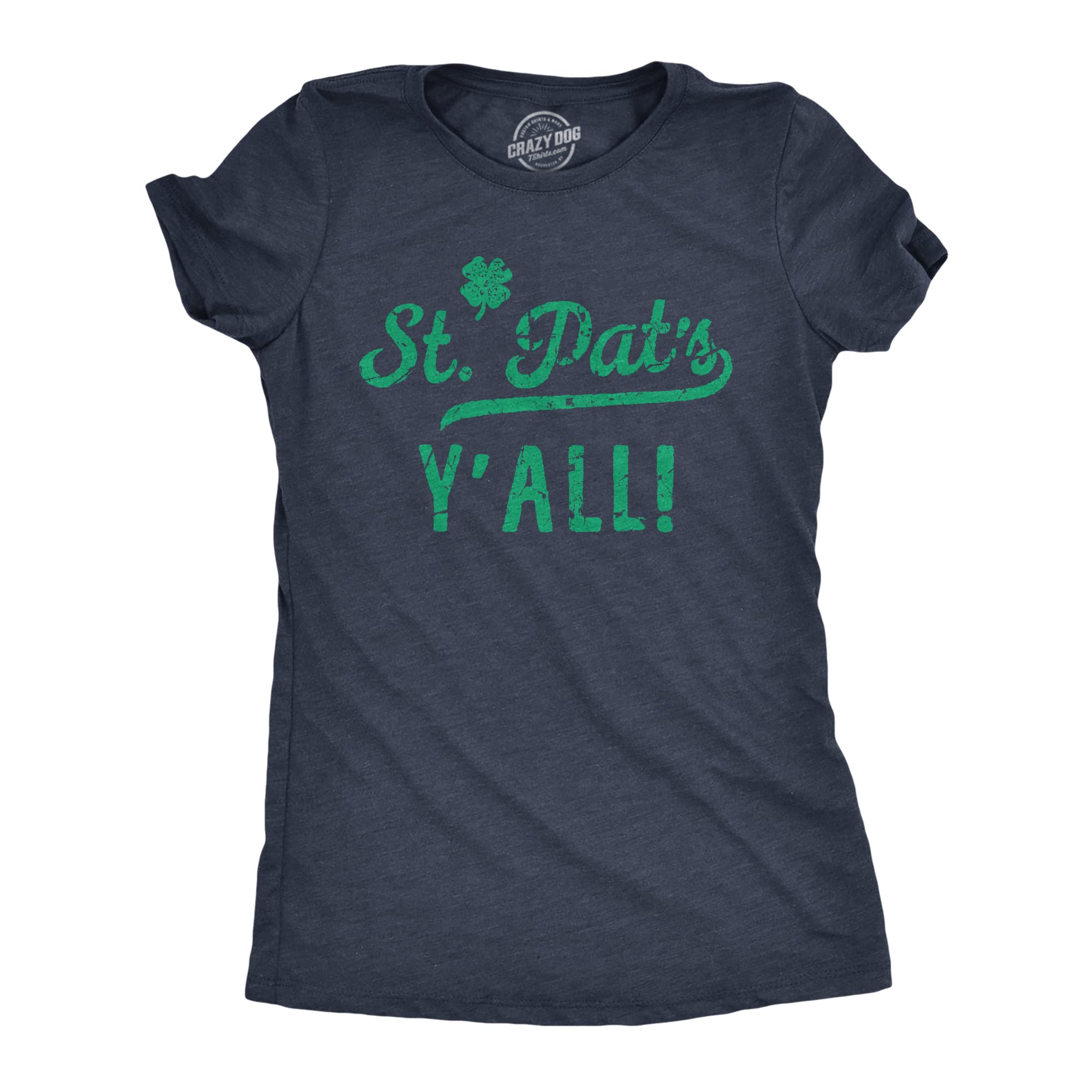Womens St Pats Yall Shirt – Funny Irish Shamrock Tee – Vintage Style St Patricks Day Party Outfit for Ladies