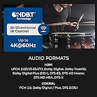 Vista 4 de OREI Matriz extensor HDMI 4K 4x4 profesional - HDBaseT UltraHD 4K @ 60Hz 4:2:0 sobre cable CAT5e/6/7 individual con conmutador HDR y control IR