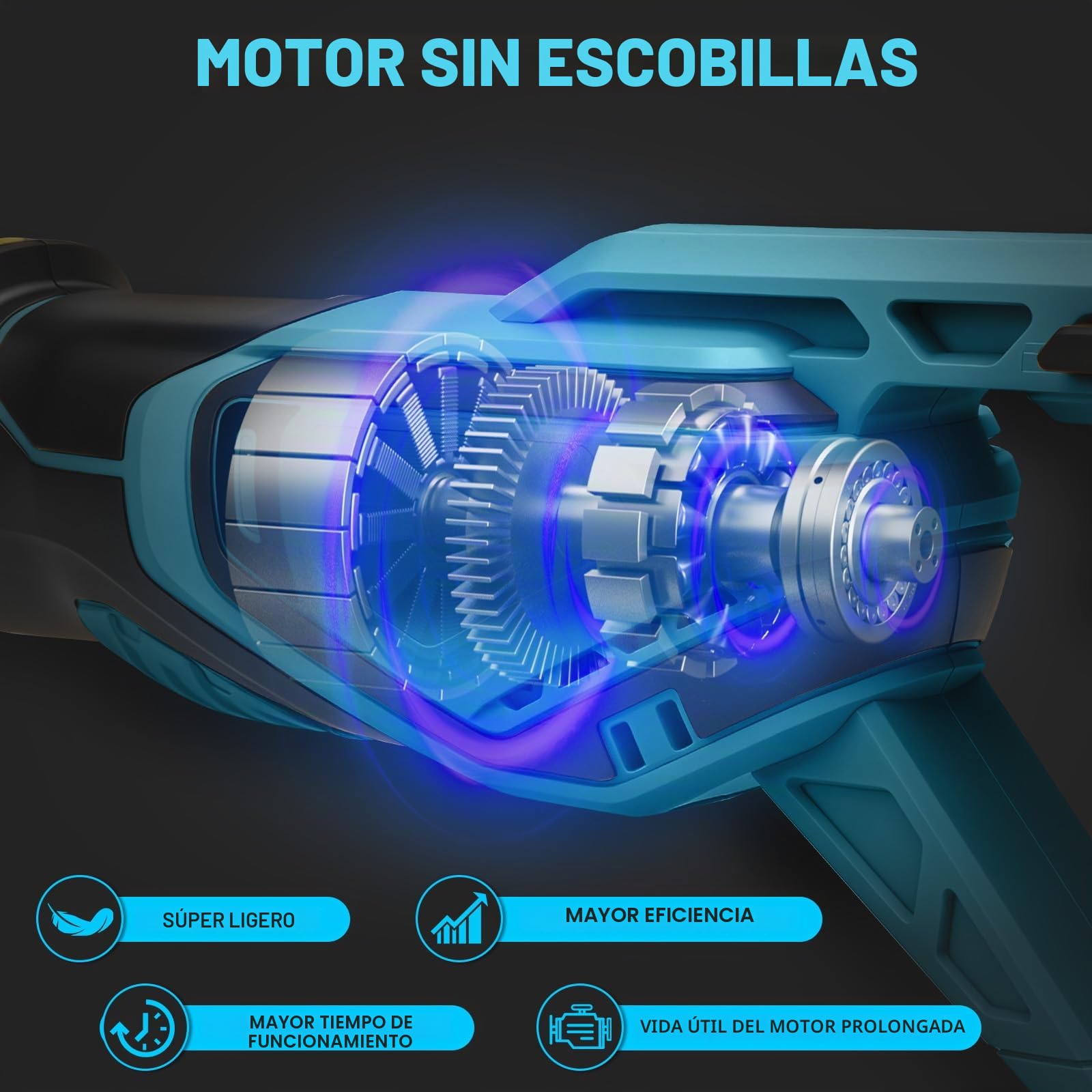 Roadtime Sierra Sable Inalámbrica para Makita 18 V baterías (sin batería) ﻿ | motor sin escobillas 0-4000 RPM Sierra Electrica de Velocidad Variable, con 4 Cuchillas para Cortar PVC/Madera/Metal