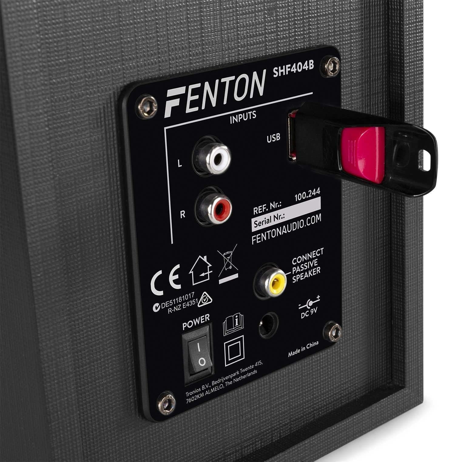 Fenton SHF404B - Coppia di altoparlanti da libreria con Bluetooth, altoparlanti attivi, ideali per musica, giochi, film e produzione musicale, 160 Watt, 4", USB e RCA