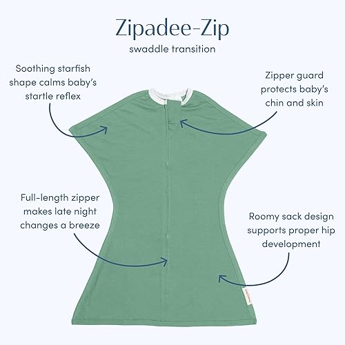Miniatura 2 de SleepingBaby Zipadee-Zip Swaddle de Transición - Manta Acogedora para Envolver Bebé con Conveniencia de Cremallera - Manta Vestible Espaciosa para