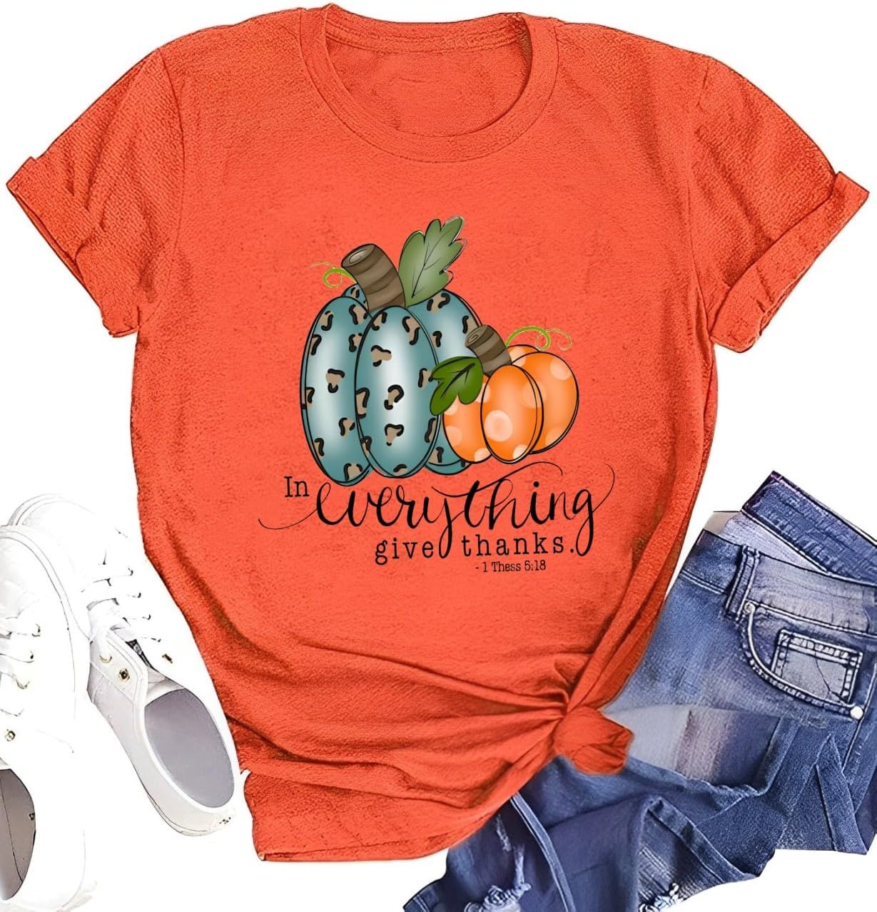 Women Halloween Thanksgiving Shirts Funny Leopard Pumpkin Graphic Print Fall T Shirts