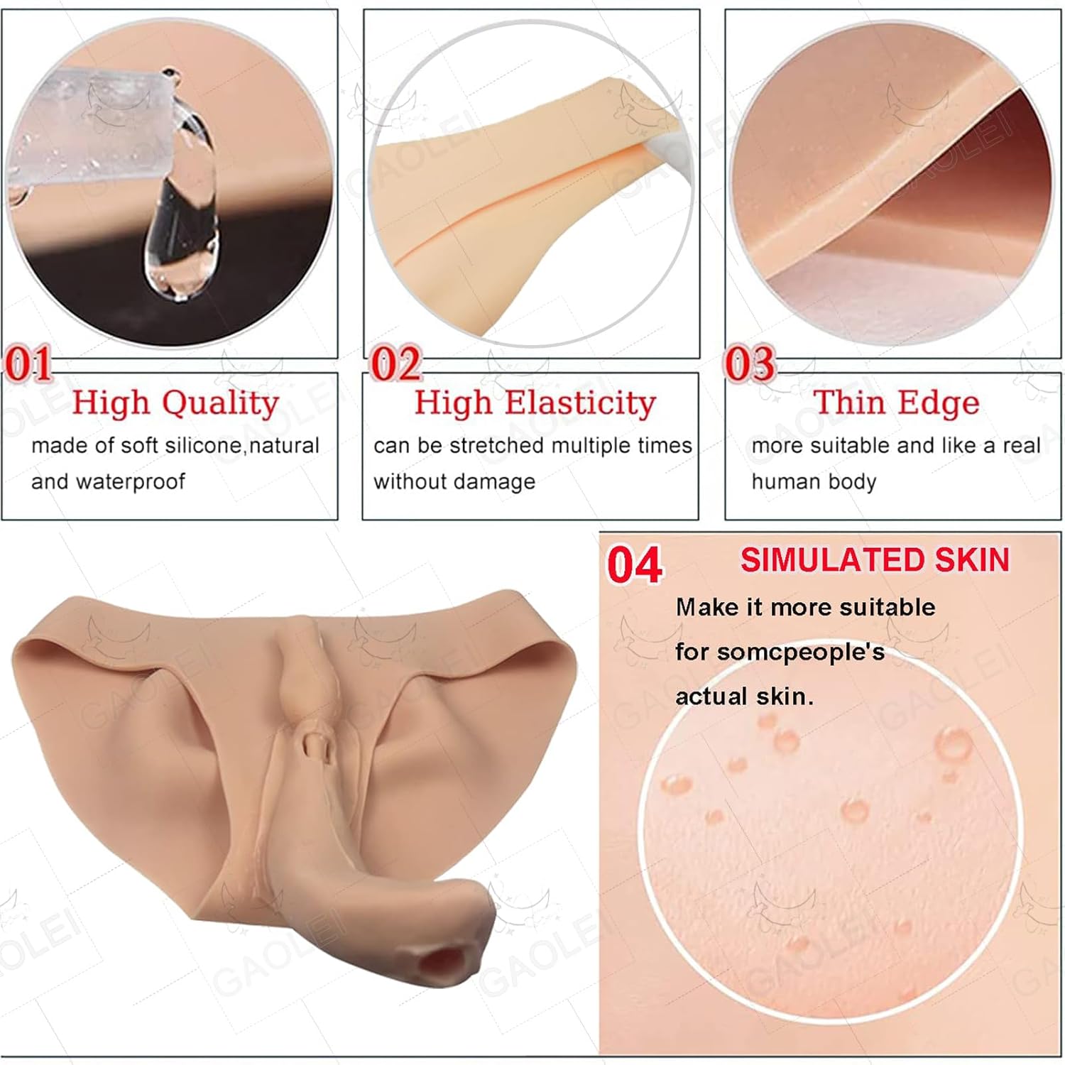 Silicone Fake Vagina Panties Hips Shaper Control Triangle Panty Men's Hiding Gaff Butt Lifter Enhancer for Cosplay
