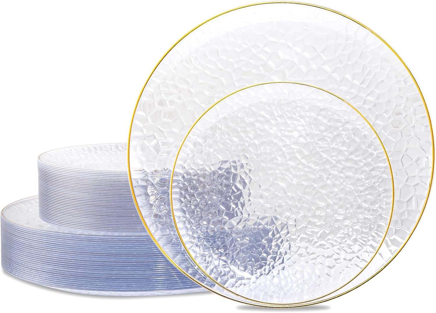 Hioasis 60pcs Clear Plastic Plates Gold Rimmed Jamaica Ubuy