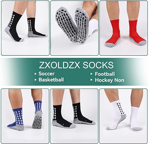 Miniatura 5 de 246 Pairs Men's Soccer Socks Grip Pads Non Slip Football Baseball Soccer Socks for Men Women