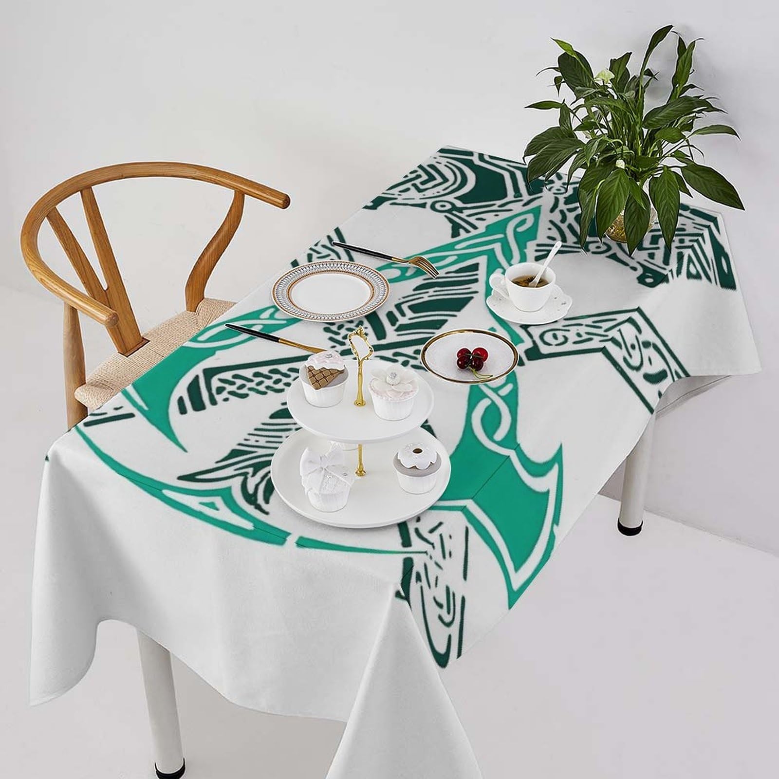 Nappe Viking 3D rectangulaire durable cuisine salle à manger table de fête