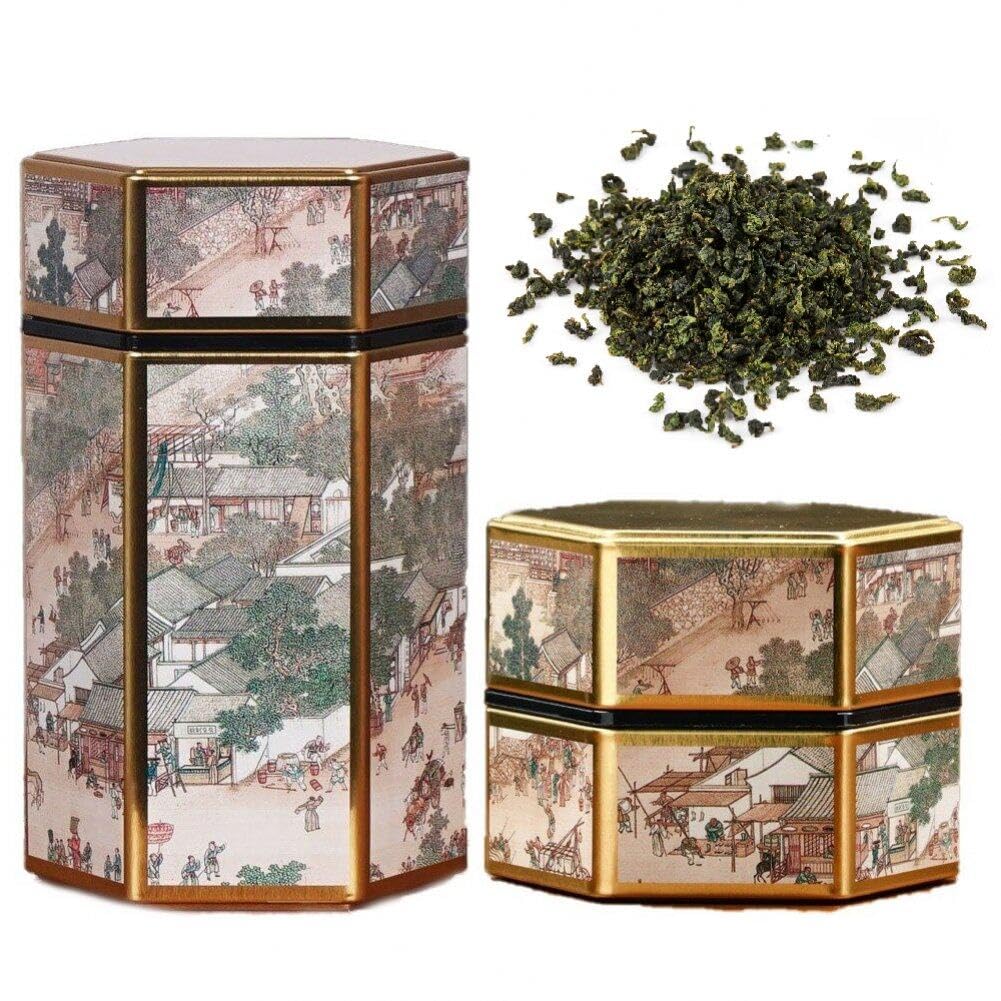 Lpitoy Style 1 Tinplate Tea Organizer Hexagon Tea Sealed Jar Tea Storage Container Vintage Style Storage Containers For Tea Sugar