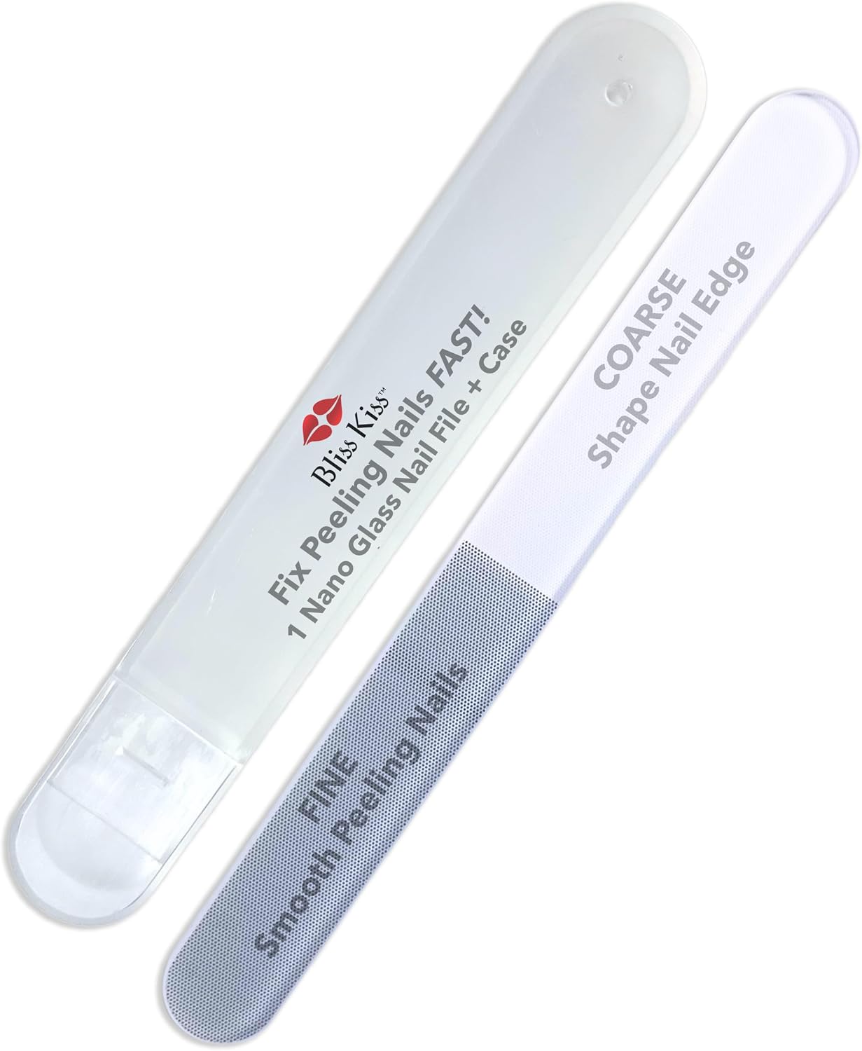 Bliss Kiss Nano Glass Nail File & Callus Buffer for Weak, Brittle, Peeling Nails for Women for Natural Nails with Case