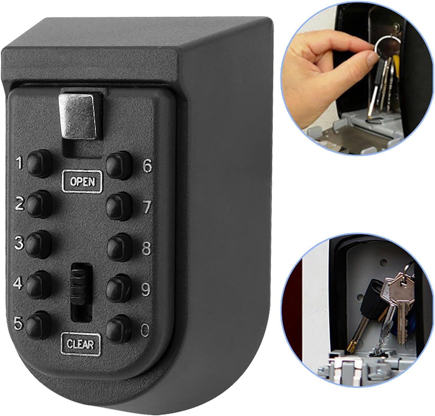 10 Buttons Password Key Lock Box Wall Mount Safe Security Storage Case Lunch Box, Indoor Outdoor Key Storage and Wall Key Lock Box