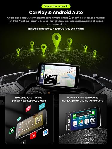 RiderNav R7M 7" CarPlay et Android Auto sans Fil pour Motos BMW - Commande Native Wonder Wheel & Action Camera | Lecture des Données en Temps Réel (TPMS/RPM) | Mises à Jour OTA | GPS IP69K | Nav Pre - 5