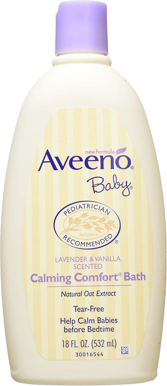 Aveeno Baby Calming Comfort Bath, Lavender & Vanilla, 18-Fluid Ounces Bottles (Pack of 3)