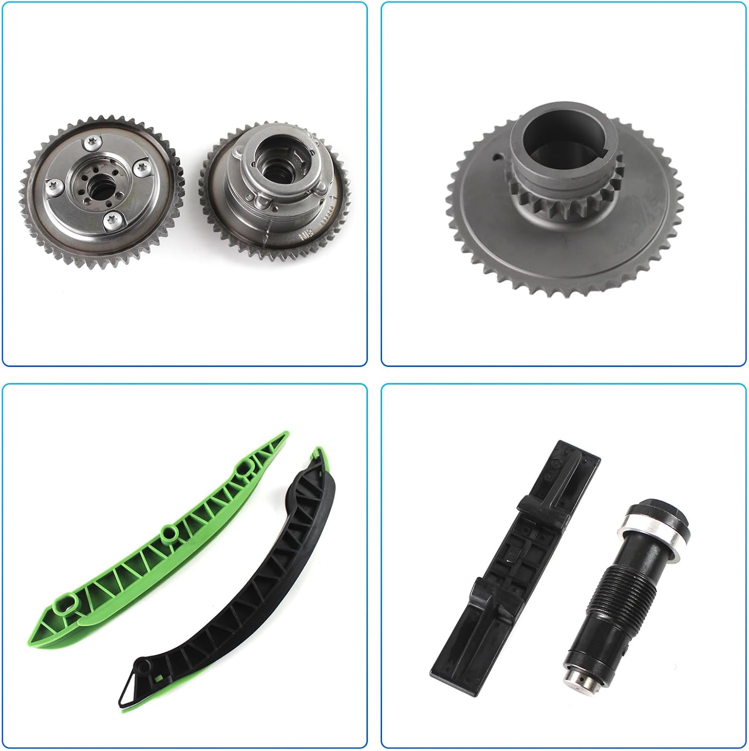 M271 Engine Timing Chain Kit w/VVT Sprocket Fits for Mercedes W203 W204 W212 C180 C200 C250 E200 E250 SLK200 SLK250 1.8L DOHC Turbo OE 2710301163 2710503447 2710503347