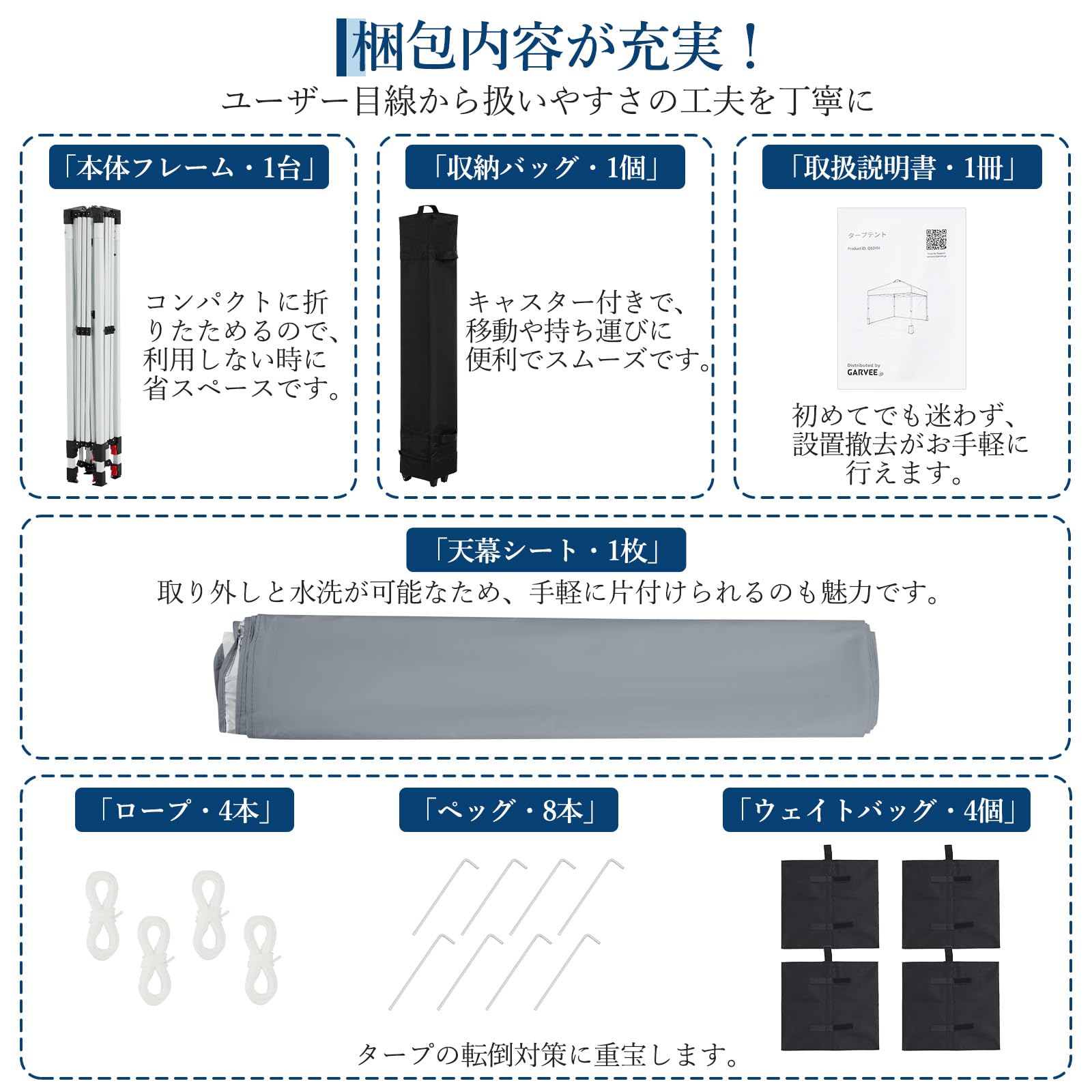 ワンタッチ タープテント 3mx3m 日よけ 大型 テント シルバーコーティング UVカット 3段階高さ調節 遮熱 グレー | 自立式ベンチレーション… — 商品詳細画像 8