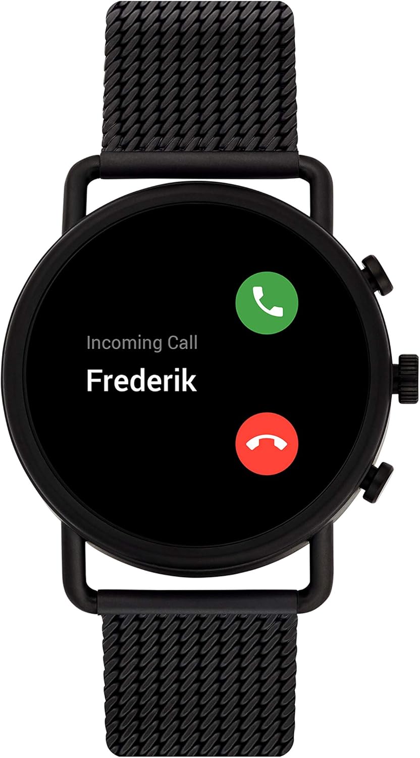 Skagen Men Falster 3 Stainless Steel Mesh Touchscreen Smart Watch, Color Black (Model: SKT5207)