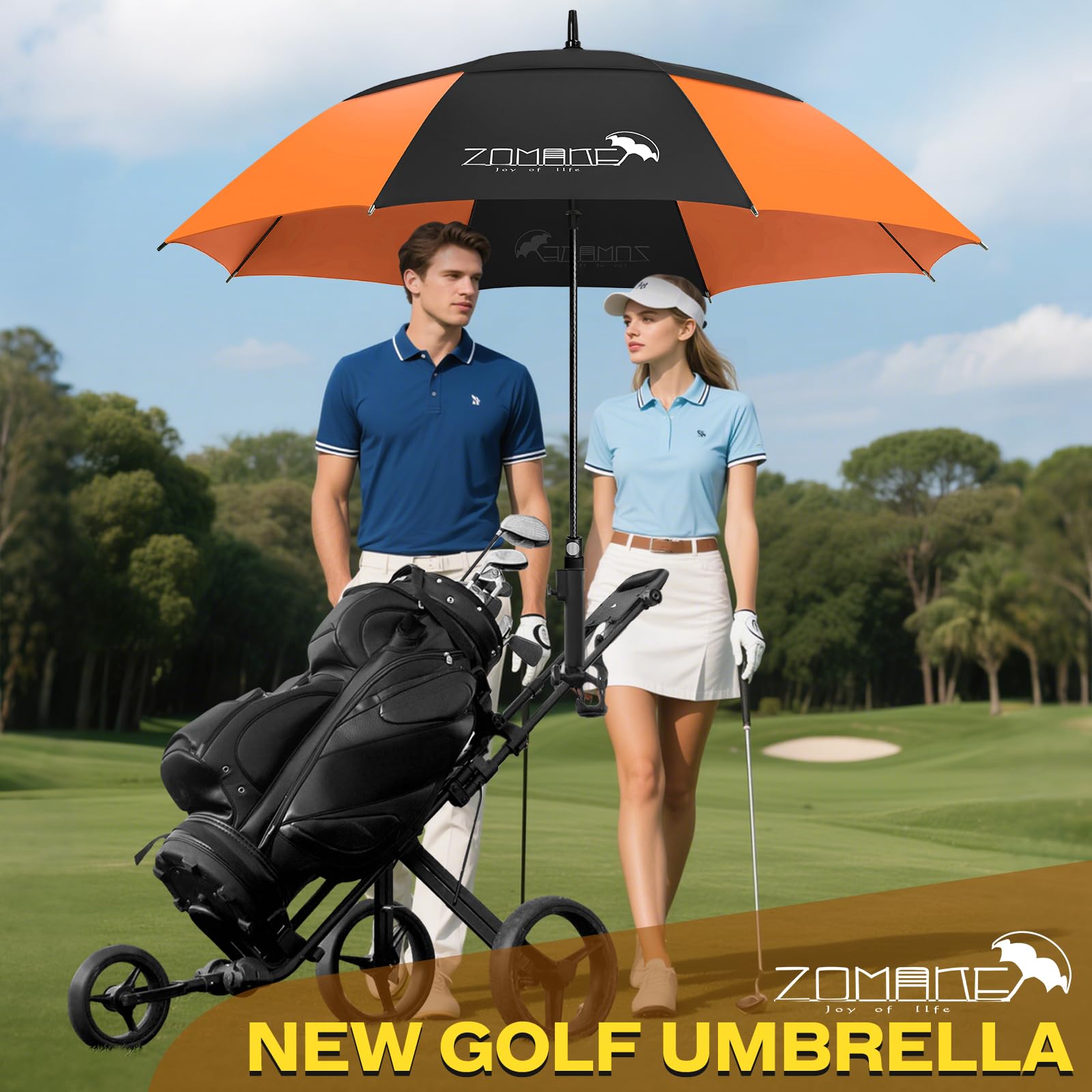 ZOMAKE Ombrello Pioggia 62/68 Inch,XL/XXL Ombrelli Golf Grande Antivento,Ombrella Da Golf Extra Large Con Doppio Baldacchino per Uomo Donna