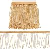 4.09 Inch Gold Glass Beaded Tassel Trim Wide Chainette Bead Fringe Lace Trimming Sparkle Rhinestone Chain Braid Decorative Ribbon for Sewing Making Curtain Costume Home Decor Wedding Crafts