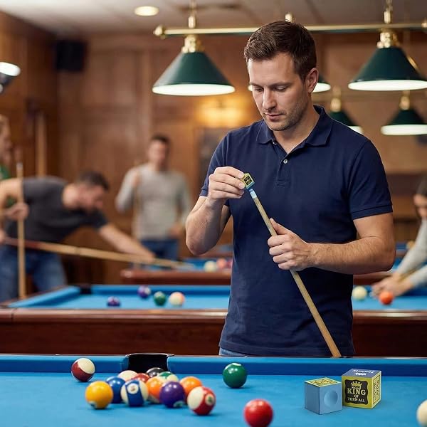 Zuahaly Juego Completo de tizas de Billar Gran Durabilidad - Set de 12 tizas Azules para una Mejor precisión y Control en el Juego, Ideal para Jugadores Profesionales y Aficionados - 5