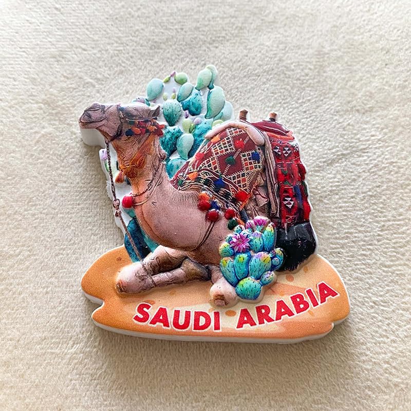 Imán decorativo 3D de camello tradicional de Arabia Saudita miniatura 3
