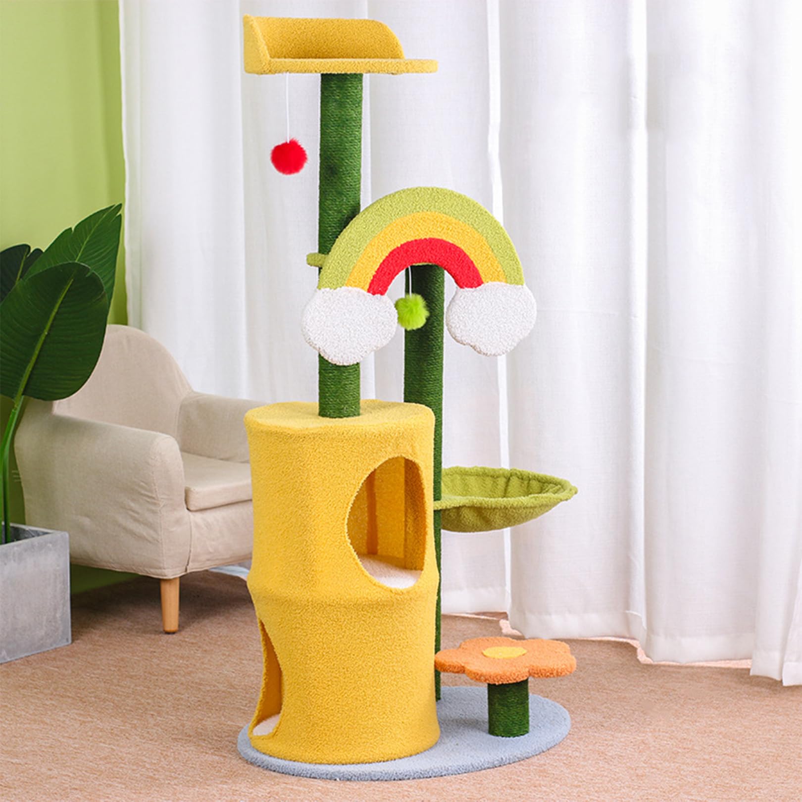 円形キャットタワー 木製 フェルト内装 楽天市場】【楽天1位・12冠達成】 キャットタワー 木製 大型猫