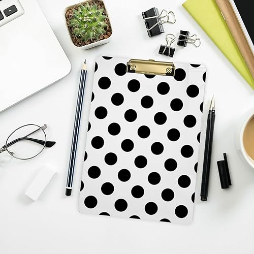Miniatura 8 de Gredecor Dots Circles - Portapapeles de lunares para oficina, escuela, enfermería, acrílico para tamaño de letra A4 estándar, 9 x 12.5 pulgadas, con