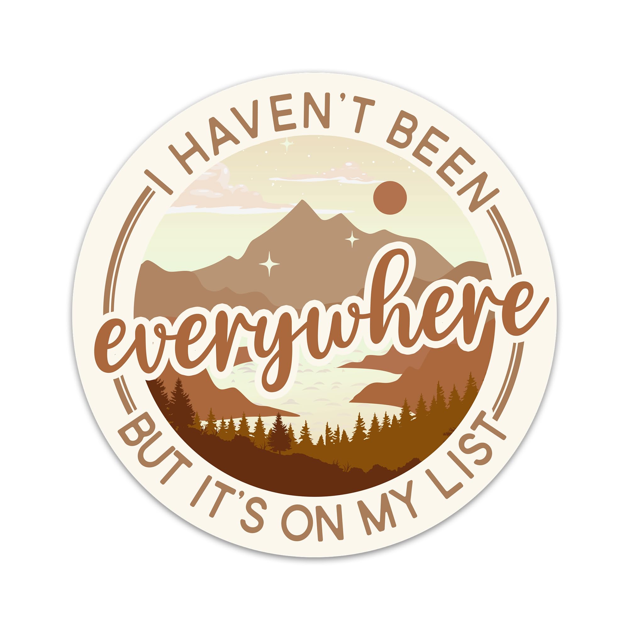 EMBLAZIFY I Haven't Been Everywhere But It's On My List Sticker Funny Wanderlust Adventure Waterproof Vinyl Stickers for Laptop Water Bottle Tumbler