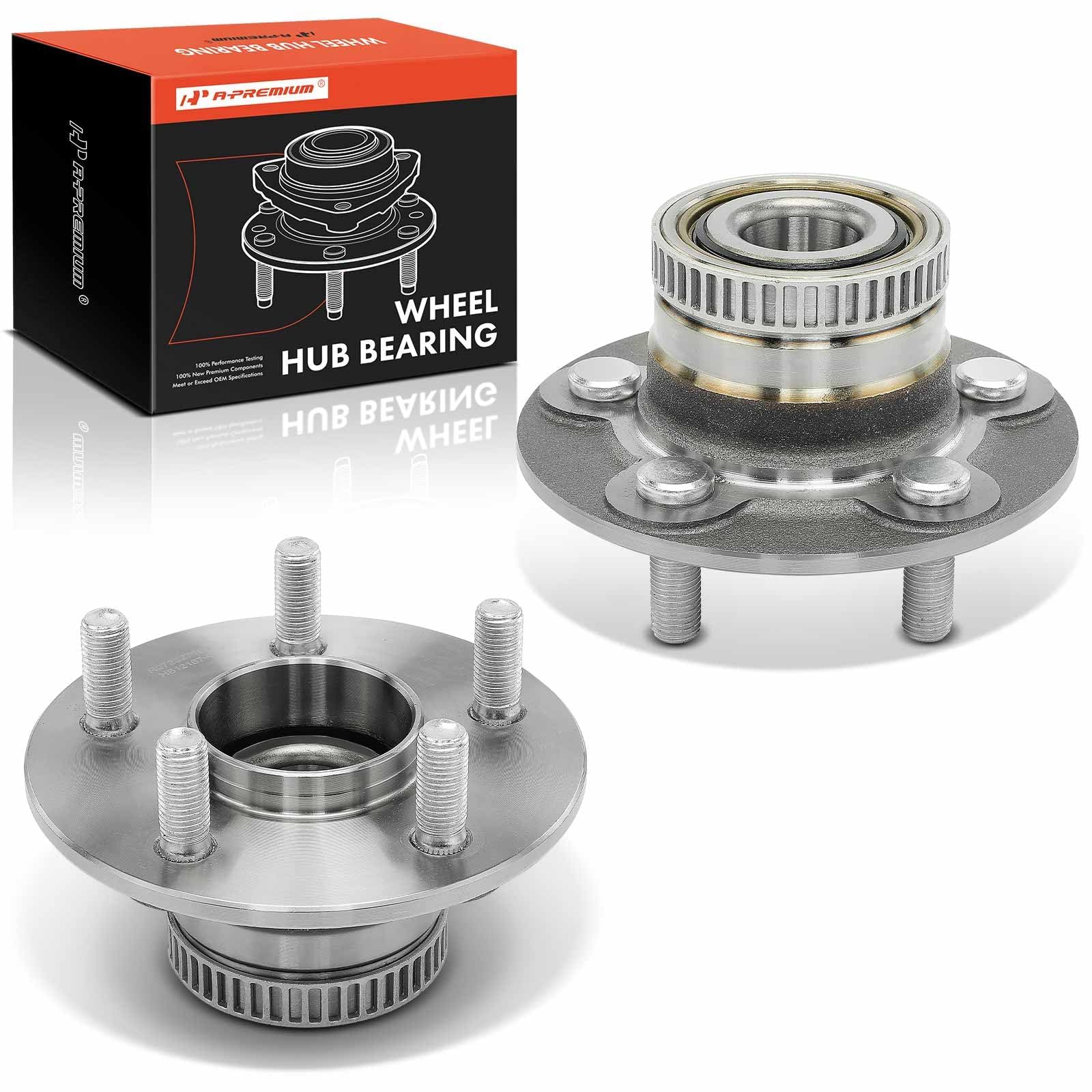 A-Premium 2 x Rear Wheel Bearing and Hub Assembly with ABS Ring & 5-Lug Compatible with Chrysler Neon 2000-2002, PT Cruiser 2001-2010, Dodge Neon 2000