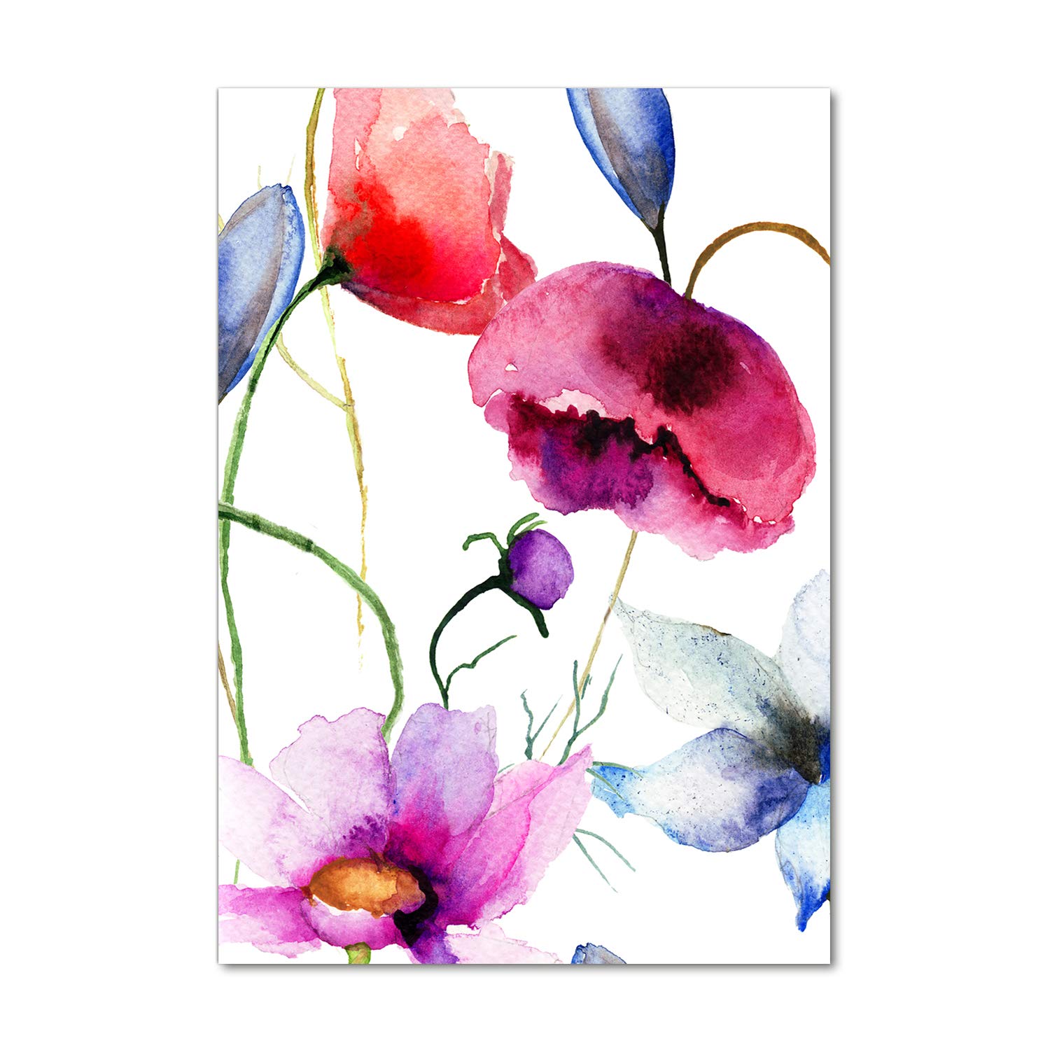 Image tableau panoramique haut de gamme fleurs impression sur verre Tulup 70x100
