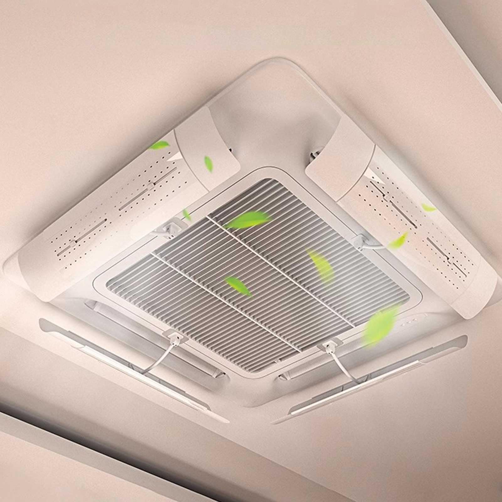 Deflettore Condizionatore Retrattile, Set da 4 Pezzi Deflettore Aria per Condizionatore da Soffitto, Deflettore di Sfiato per Registro e Griglia del Condizionatore d'Aria Centrale