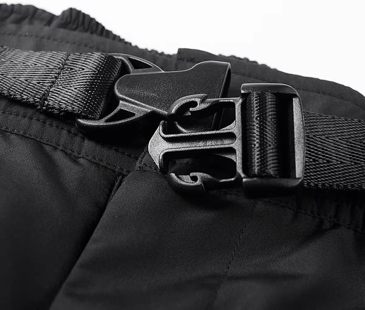 Black Knee Length Tactical Shorts for Men Multi Pockets Hip Hop Streetwear