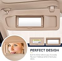 Vista 4 de 2 piezas de viseras solares para conductor y acompañante sin luz, compatibles con Honda Civic 2006 2007 2008 2009 2010 2011, reemplaza para Beige