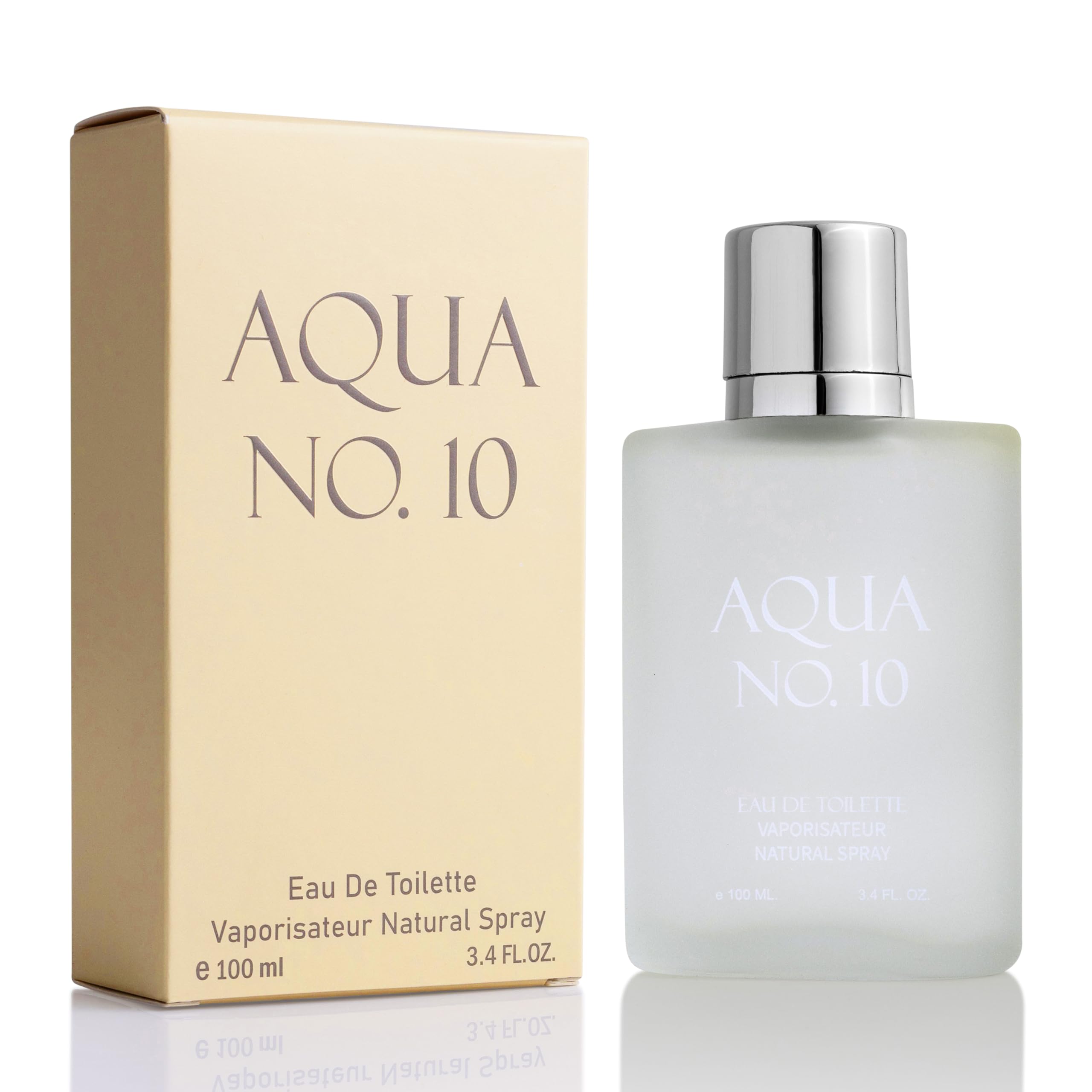 Aqua No 10 Eau De Toilette for Men - Citrus & Marine Fragrance - Top Notes of Lime, Lemon, Bergamot, Jasmine, Orange & Neroli - Base Notes of Musk, Cedar, Oakmoss & Amber - Elegant 100ml Bottle