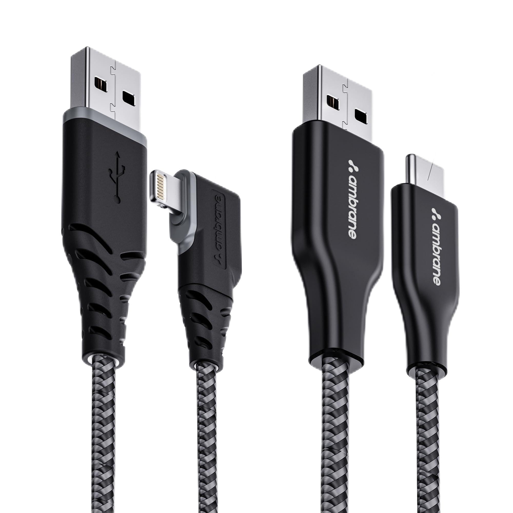 Ambrane Pack Of 2 Usb To Lightning Cable & Usb To Type C Cable For Iphone,Smartphones,Laptops,Ipad,Macbook,Imac,Airpods & Other Devices,480Mbps Data Sync,Quick Charge 3.0 (Rct-15 & Abll-125)-Black (B0CCRZ1R2C) Amazon Price History, Amazon Price Tracker