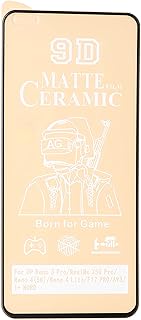 شاشة حماية نانو من السيراميك بدرجة صلابة 9H مضادة لبصمات الأصابع والتلف لموبايل أوبو رينو 3 برو، شفافة