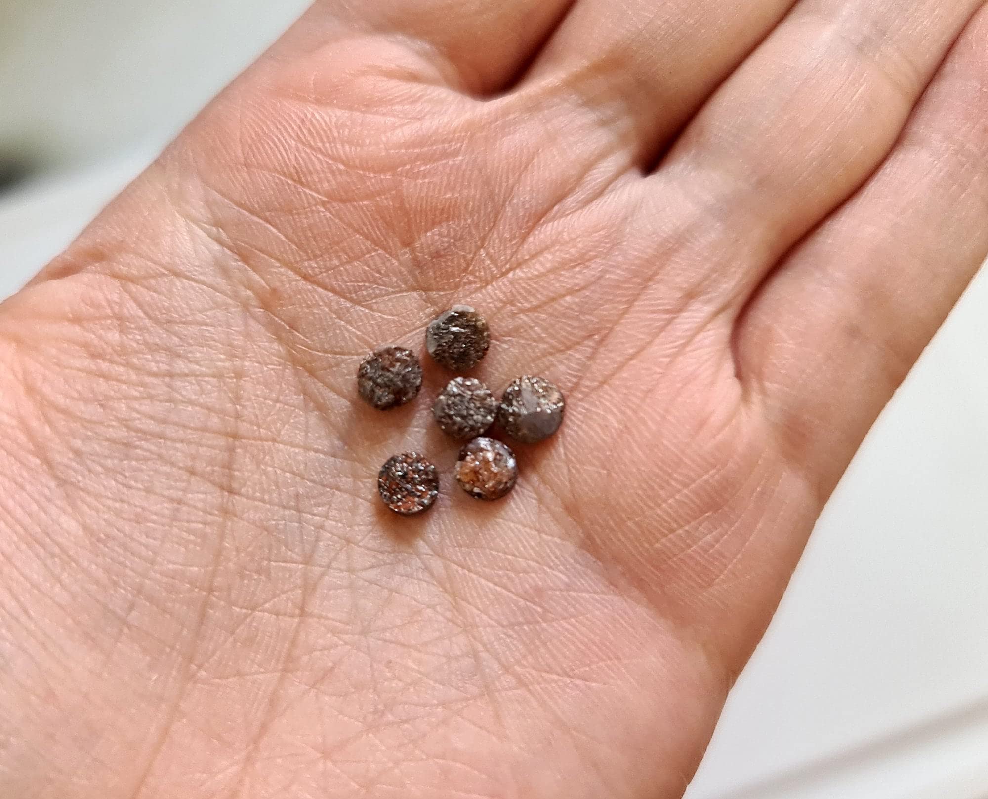 Dischi diamantati grezzi Pneumatici diamantati 3 pezzi Diamanti sciolti tagliati al laser per donna, marrone, 5-5,5 mm