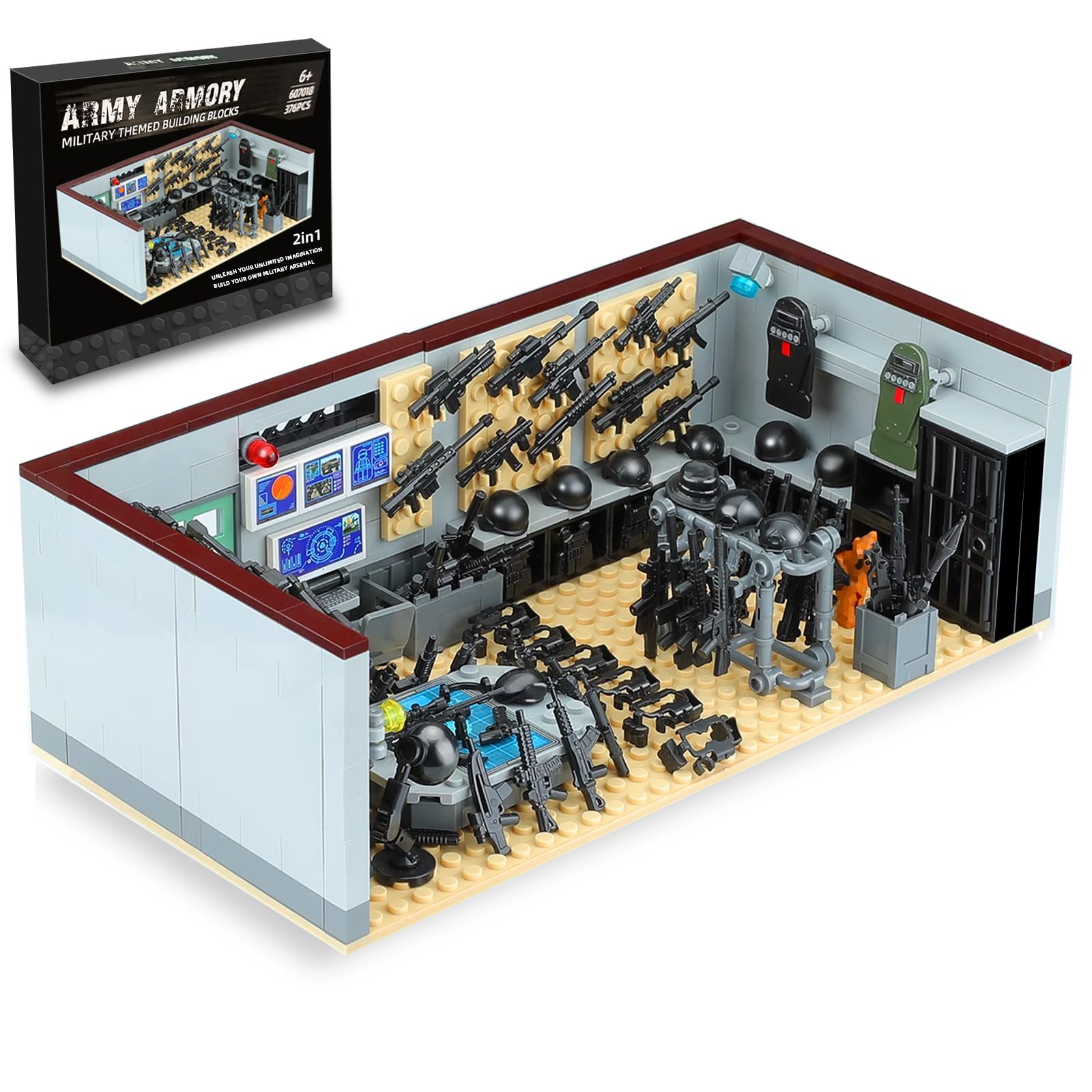 Amazon.co.jp: 陸軍基地ビルディングブロックセットおもちゃ、警察