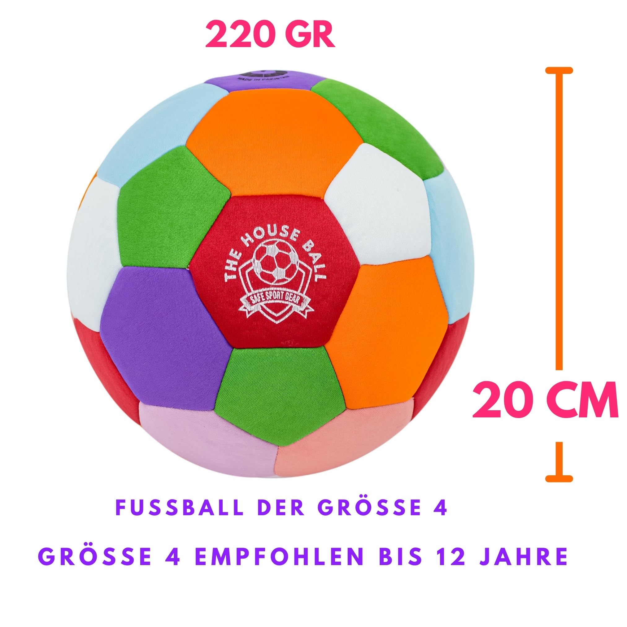 Safe Sport Gear - Der House Ball – Originaler Weicher Softball Fußball Größe 4, Perfekter Softball Kinder, Indoor Fußball für Kinder & Jugendliche, Lustiger, Hochwertiger - The House Ball