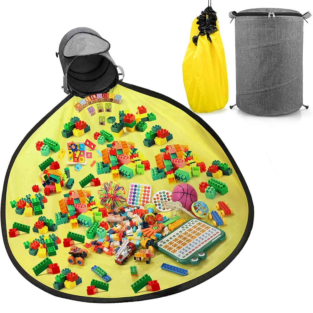 Toy Storage Organizer and Play Mat,Toy Storage Bag Toy Storage Organizer Toy Storage Organizers and Storag Toy Storage Organizer Toy Organizers and Storage(gray)