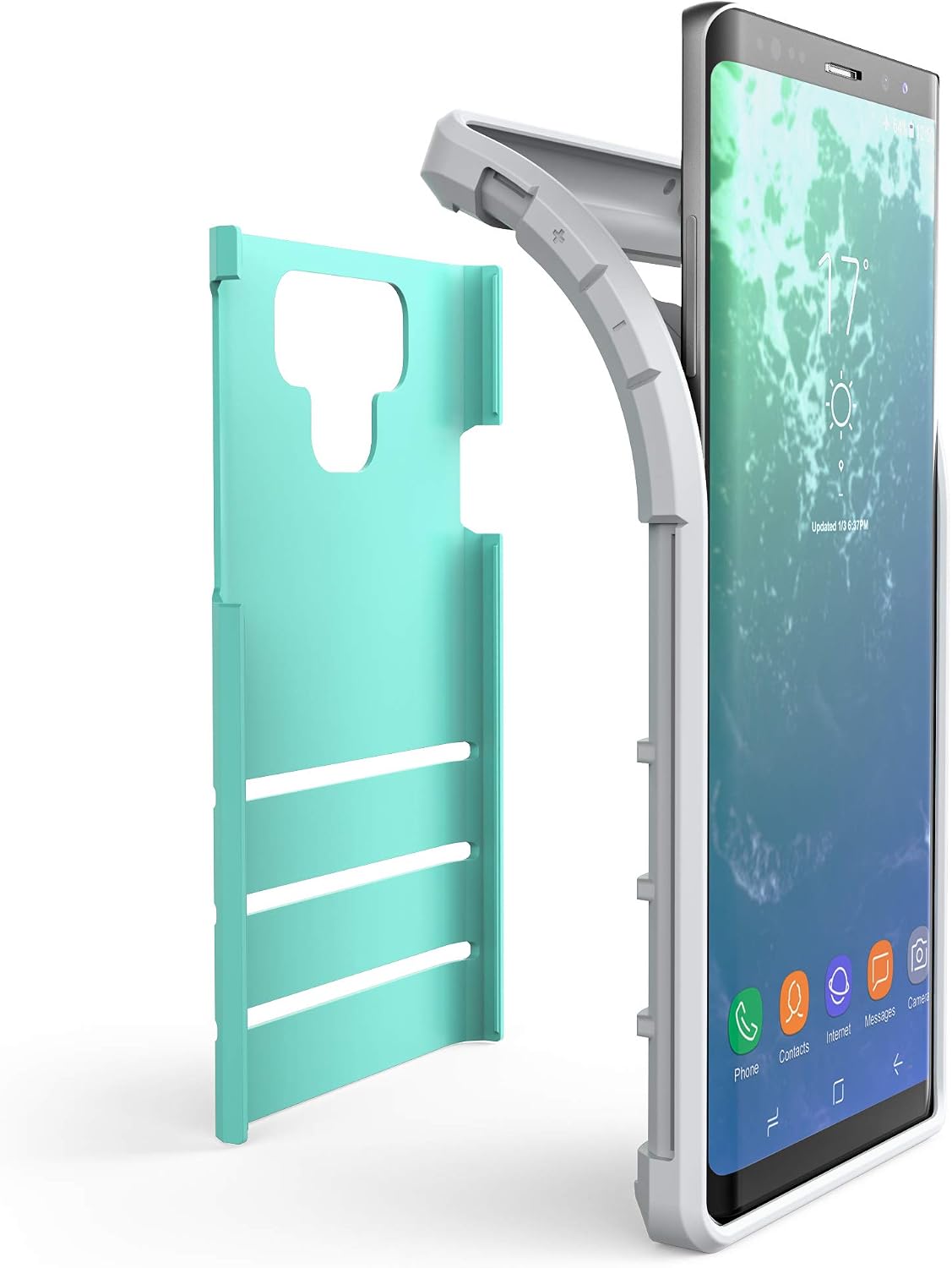 Note 9 Case, Crave Strong Guard Protection Series Case for Samsung Galaxy Note 9 - Mint/Grey
