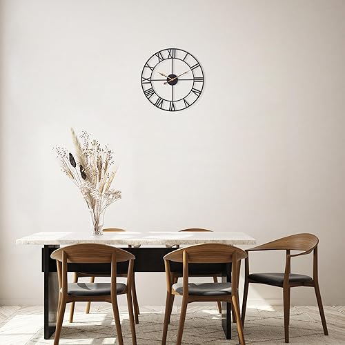 Miniatura 5 de Reloj de pared moderno de 14 pulgadas, funciona con pilas, reloj de pared grande analógico silencioso para decoración de sala de estar, dormitorio,