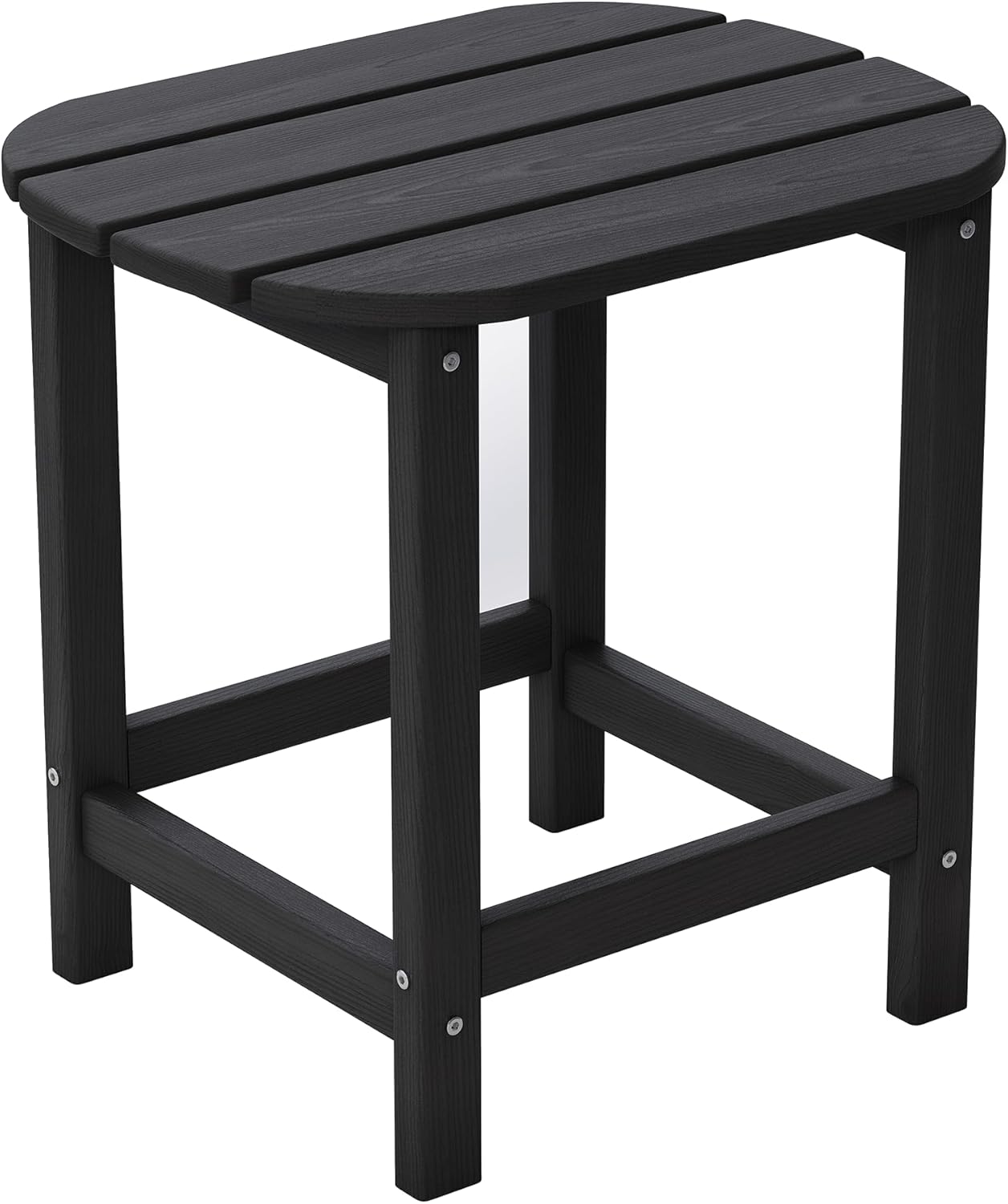 Outdoor Adirondack Side Table for Patio Porch Pool, 18" HDPE Weather Resistant End Table for Backyard and Indoor Use, Easy Maintenance & Indoor Outdoor Durable Construction(Black)