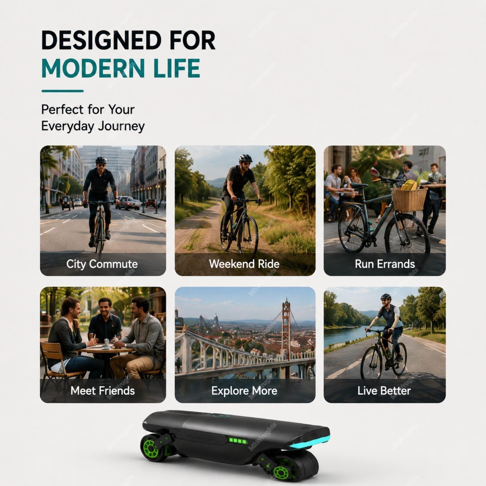 Kit di conversione per Bici elettrica con Motore ausiliario, sgancio rapido in 30 Secondi, Batteria da 18 V, Assistenza alla pedalata per Gli spostamenti quotidiani in Città Blue
