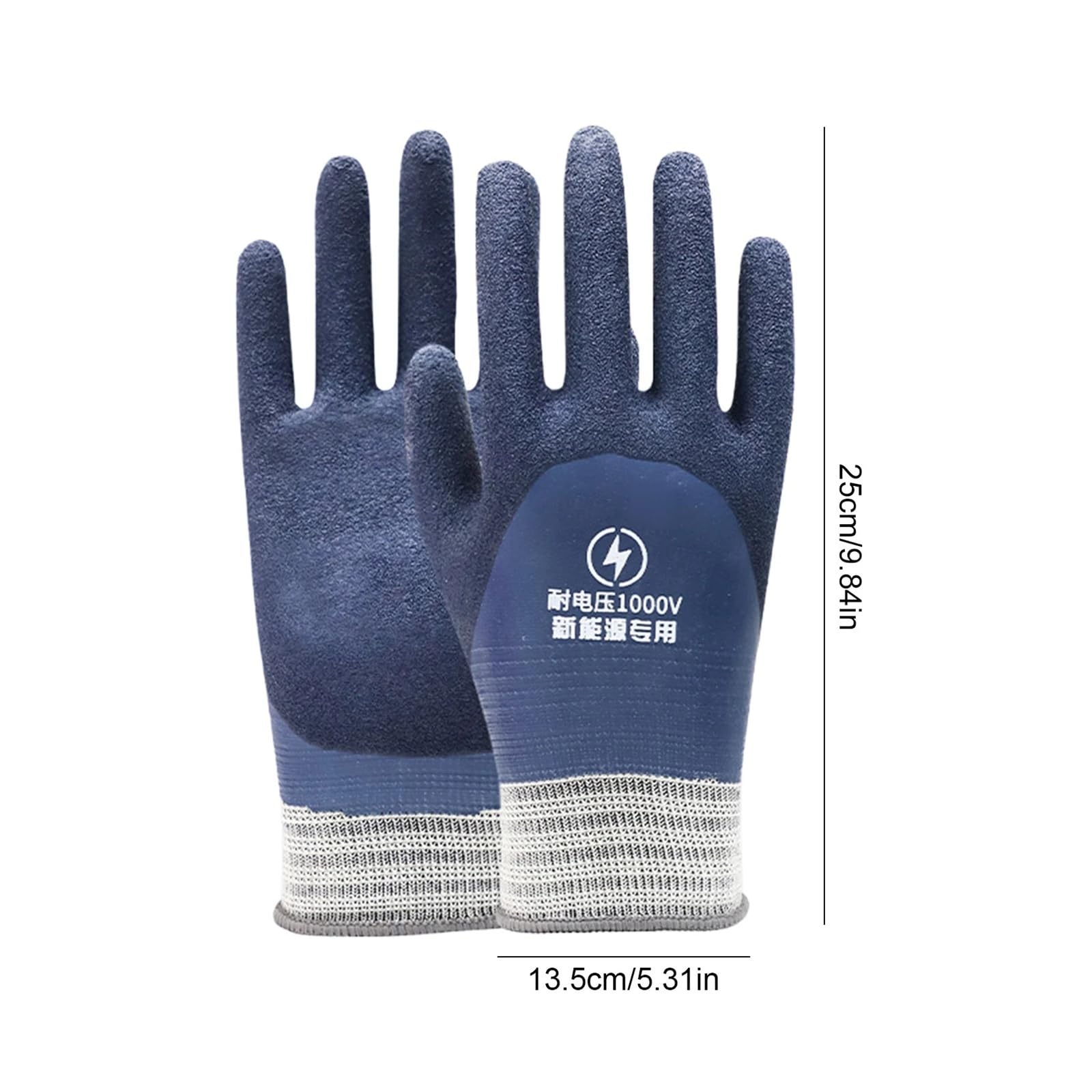 Guanti da elettricista resistenti alla tensione lavoro 1000 V elettrici isolati in gomma for elettricisti prevengono gli shock(5pairs)