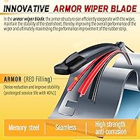 Vista 2 de AUTOBOO 26" and 16" Windshield Wipers Blades (Pack Of 2),OEM Quality Premium All-Seasons Wiper blades,Stable and Quiet Armor wiper blades