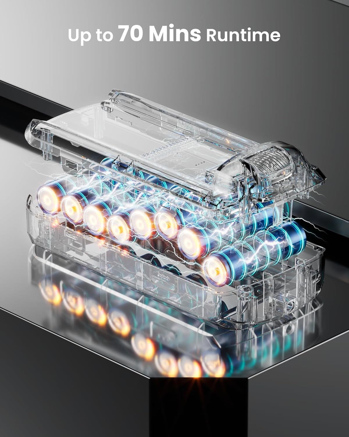 Cordless Vacuum Cleaner, 650W 55Kpa 70Mins Cordless Stick Vacuum with Hurricane Mode, 1.8L Cup, Anti-Tangle Vacuum Cordless, Self-Standing Vacuum Cleaners for Home Pet Hair Carpets